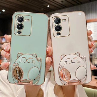 เคสซิลิโคน TPU ลายแมวร่ํารวย 6D สําหรับ Vivo S15 Vivo S15 Pro