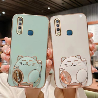 เคสซิลิโคน TPU ลายแมวร่ํารวย 6D สําหรับ Vivo Y17 Y15 Y12 Y11