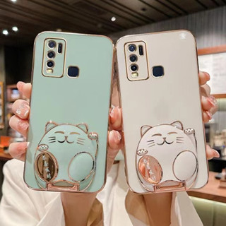 เคสซิลิโคน TPU ลายแมวร่ํารวย 6D สําหรับ Vivo Y50 Y30 Y30i