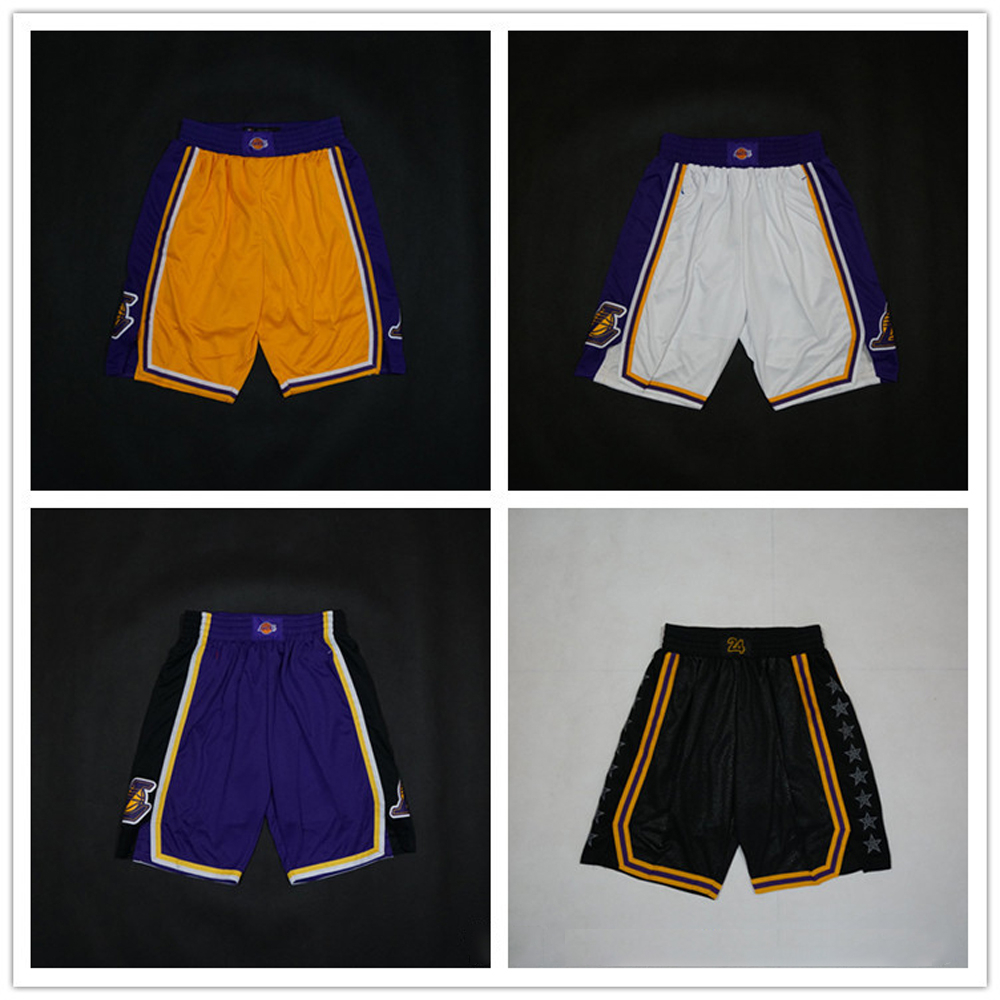 กางเกงขาสั้นบาสเก็ตบอล ปักลาย Los Angeles Lakers แฟชั่นฤดูร้อน สําหรับผู้ชาย