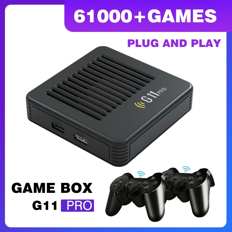 G11 Pro กล่องวิดีโอเกมคอนโซล ไร้สาย 256G ในตัว 60000 เกม 4K เอาท์พุต