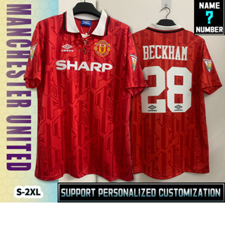 เสื้อกีฬาแขนสั้น ลายทีมชาติฟุตบอล Manchester United 1992 94 ชุดเหย้า สไตล์วินเทจ ไซซ์ S - 2XL คุณภาพสูง