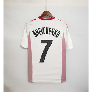 เสื้อกีฬาแขนสั้น ลายทีมชาติฟุตบอล SHEVCHENKO 02-03 AC Milan MALDINI คุณภาพสูง สไตล์เรโทร