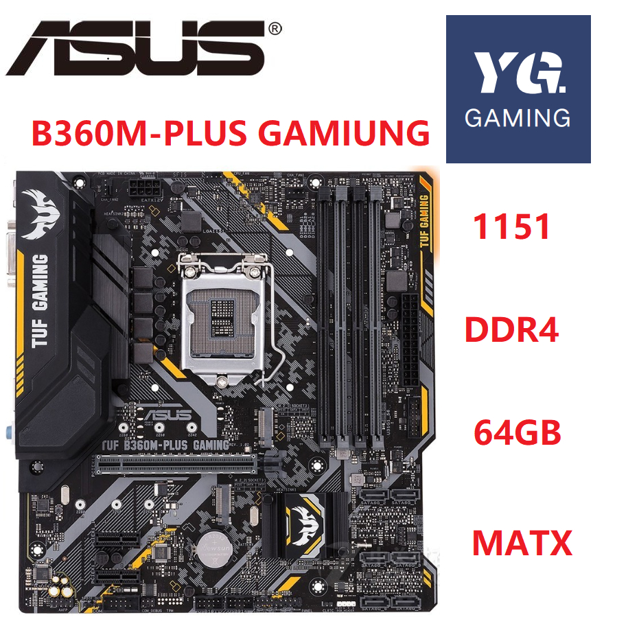 ใช้ TUF B360M-PLUS GAMING เมนบอร์ดเดสก์ท็อป Intel B360 ชิปเซ็ตซ็อกเก็ต LGA 1151
