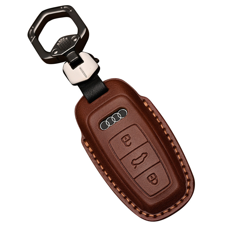 เคสกุญแจรีโมทรถยนต์ หนังวัวแท้ สําหรับ Audi A3 A8 Q3 A4 A1 TT Q7 Q5 Q2 - รูปที่ 3