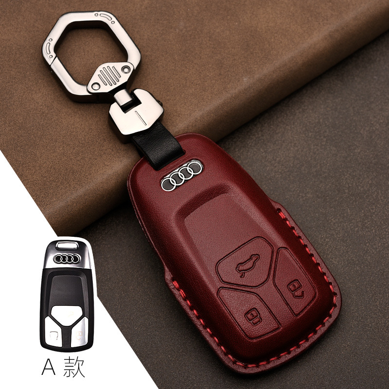 เคสกุญแจรีโมทรถยนต์ หนังวัวแท้ สําหรับ Audi A3 A8 Q3 A4 A1 TT Q7 Q5 Q2 - รูปที่ 7