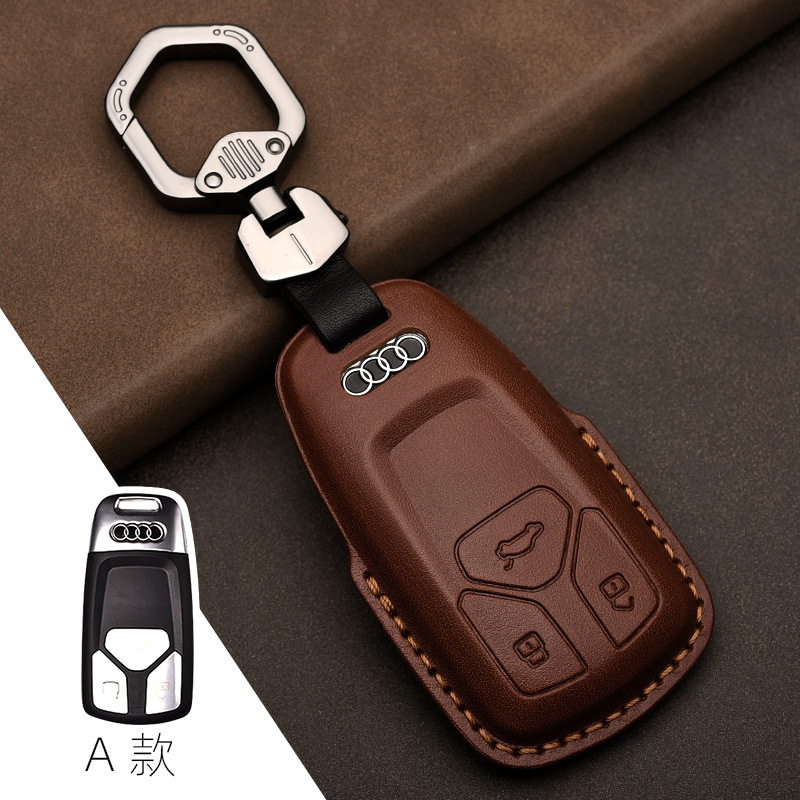 เคสกุญแจรีโมทรถยนต์ หนังวัวแท้ สําหรับ Audi A3 A8 Q3 A4 A1 TT Q7 Q5 Q2 - รูปที่ 5