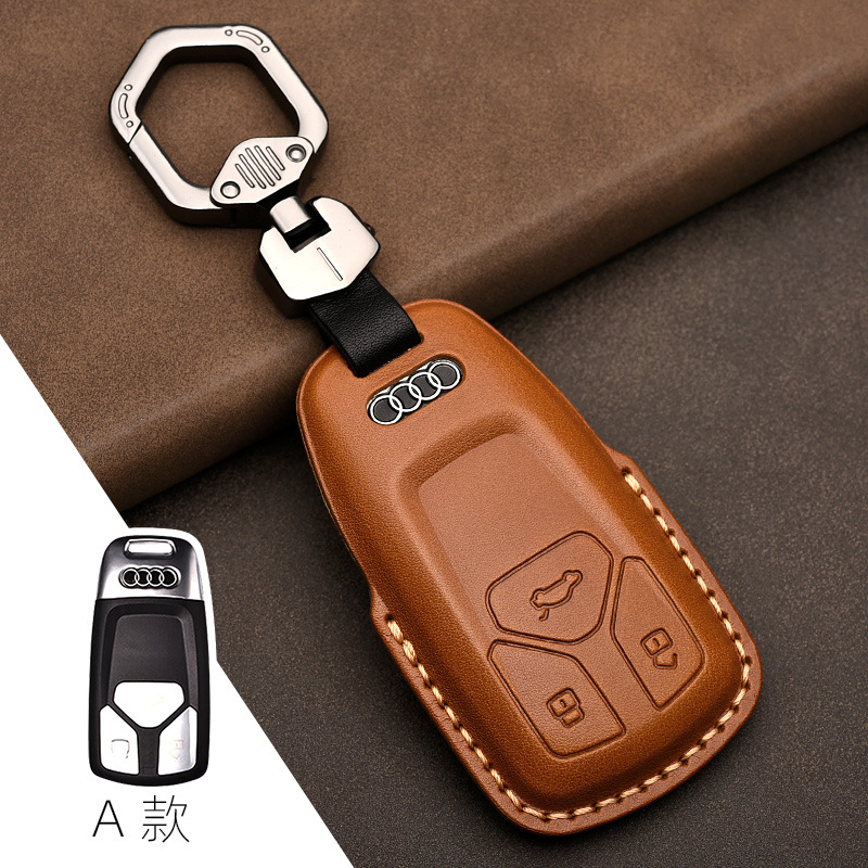 เคสกุญแจรีโมทรถยนต์ หนังวัวแท้ สําหรับ Audi A3 A8 Q3 A4 A1 TT Q7 Q5 Q2 - รูปที่ 6