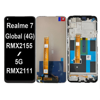 อะไหล่หน้าจอสัมผัส LCD พร้อมกรอบ สําหรับ Realme 7 4G 5G Asia Global