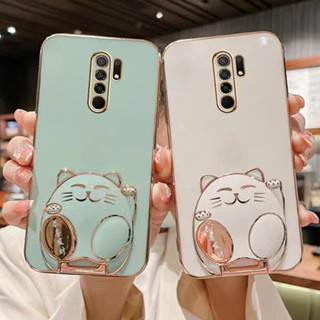 เคสซิลิโคน TPU ลายแมวร่ํารวย 6D สําหรับ Redmi 9 Xiaomi