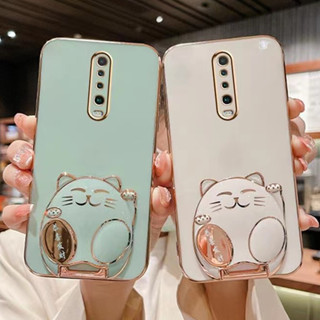 เคสโทรศัพท์มือถือซิลิโคน TPU ชุบ ทรงสี่เหลี่ยม ลายแมวร่ํารวย 6D สําหรับ Xiaomi Redmi K30 Redmi K30 Pro