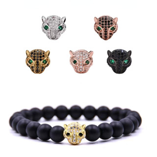 เครื่องประดับ สร้อยข้อมือ ประดับลูกปัด ลายหัวเสือดาว สีเขียว…