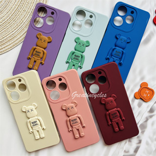 Tecno Spark 10 Pro เคสโทรศัพท์ ที่มีสีสัน เคลือบด้าน นิ่ม TPU Pro ตัวป้องกันเลนส์กล้อง พร้อมการ์ตูนหมี พับ มัลติฟังก์ชั่น วันพีช ที่ยึดโทรศัพท์ ปรับได้