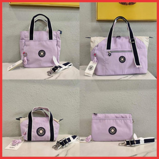 Kipling กระเป๋าสะพายข้างผู้หญิง X V TANG Co branded Series กระเป๋าถือ แบบนิ่ม สีชมพู สีม่วง (5 ตัวเลือก)