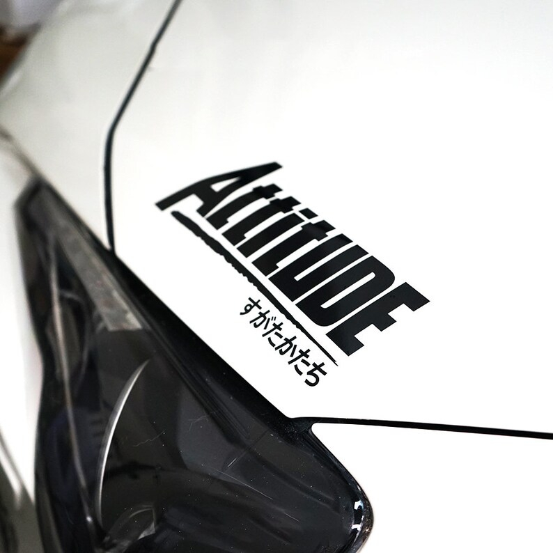 [P-A688] JDM สติ๊กเกอร์สะท้อนแสงรถยนต์ Attitude สติ๊กเกอร์กระจกหลังด้านหน้าสติกเกอร์กันน้ํา