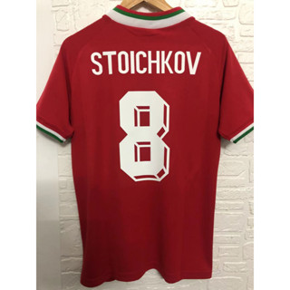 เสื้อกีฬาแขนสั้น ลายทีมชาติฟุตบอล Bulgaria STOICHKOV 1994 คุณภาพสูง สไตล์เรโทร