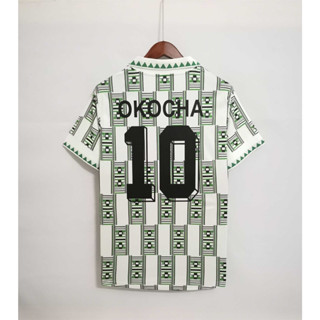 เสื้อกีฬาแขนสั้น ลายทีมชาติฟุตบอล Nigeria OKOCHA 1994 คุณภาพสูง สไตล์เรโทร