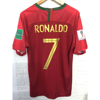 เสื้อกีฬาแขนสั้น ลายทีมชาติฟุตบอล Portugal RONALDO 2018 ชุดเหย้า คุณภาพสูง สไตล์เรโทร