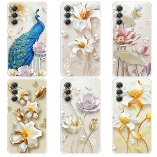 เคส Samsung Galaxy A34 A54 5G Case การ์ตูน Golden Flower เคสซิลิโคน Soft TPU โทรศัพท์มือถือ Back เคส