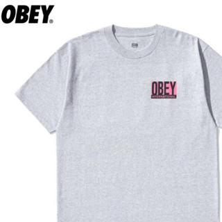 Obey เสื้อยืดคอกลม แขนสั้น พิมพ์ลายตัวอักษร สีตัดกัน เรียบง่าย แฟชั่นฤดูใบไม้ผลิ ฤดูร้อน สําหรับผู้ชาย