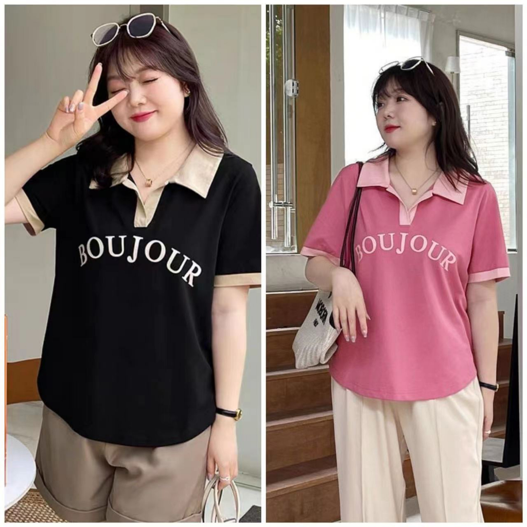 เสื้อโปโลแขนสั้น ทรงหลวม ขนาดใหญ่ แฟชั่นฤดูร้อน สําหรับผู้หญิง ไซซ์ M - 4xl 2023