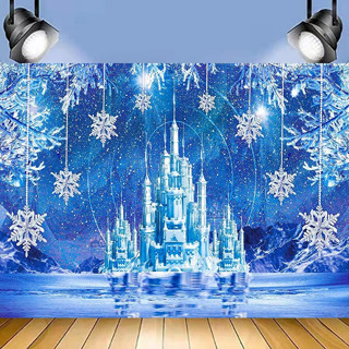ภาพปราสาทในฝัน เกล็ดหิมะ ฉากหลังถ่ายภาพ ธีมแช่แข็ง ปาร์ตี้ แ…