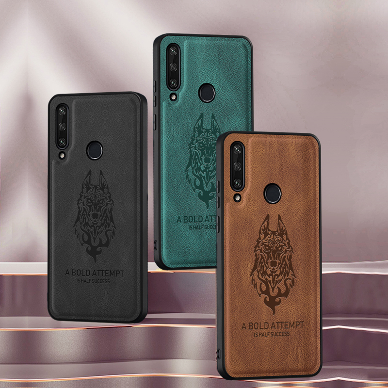 สําหรับ Huawei Y6P กรณี Lambskin Texture ปลอกหนัง Huawei Y6P เคส Matte Casing