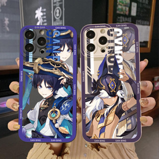 เคสโทรศัพท์มือถือ ขอบสี่เหลี่ยม แบบเต็ม ลาย Genshin Jean Mona สําหรับ Infinix Hot 12i 10S 11 10 Play 11S 10i Smart 6 HD X6511 X657B X6512 Note 12 G96