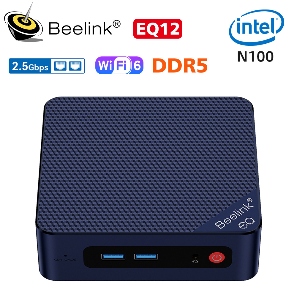 Beelink EQ12 Intel 12th N100 Mini PC Windows 11 DDR5 8/16GB 500GB NVME SSD รองรับ 2.5GbpsType C คอมพ