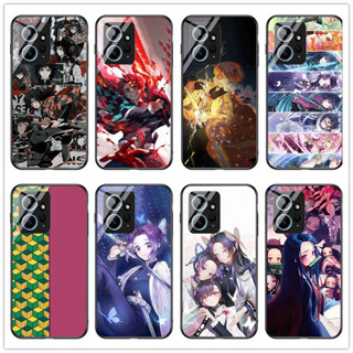 เคสโทรศัพท์มือถือกระจกนิรภัย แบบแข็ง กันกระแทก ลายการ์ตูนอนิเมะดาบพิฆาตอสูร สําหรับ Redmi Note 12 4g Note 12 5g