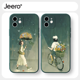 Jeero เคสคู่ เคสไอโฟน คู่รัก กันกระแทกซิลิโคนนุ่มน่ารักตลก เคสโทรศัพท์ Compatible for iPhone 15 14 13 12 11 Pro Max SE 2020 X XR XS 8 7 6 6S Plus พลัส HFF2973