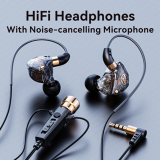 Fonge KT02 หูฟังอินเอียร์ แบบมีสาย HiFi พร้อมไมโครโฟน ตัดเสียงรบกวน 3.5 มม. Type C สําหรับเล่นกีฬา ฟิตเนส เพลง