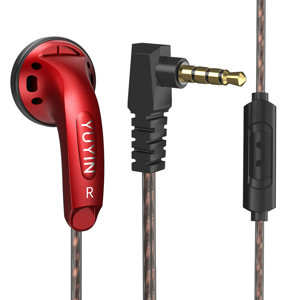 Fonge YUYIN Y100 หูฟังชนิดใส ่ ในหู HiFi Earbuds หูฟังหัวแบนหูฟังเสียงเบสพร ้ อมไมโครโฟน