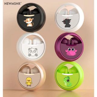 Newmsnr ชุดหูฟังบลูทูธไร้สาย 9D Hi-Fi ลดเสียงรบกวน ลายการ์ตูน 2023
