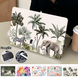 เคสแป้นพิมพ์ พิมพ์ลายสัตว์เขตร้อน พร้อมปลั๊กกันฝุ่น สําหรับ Macbook M2 Air Pro13 14 16 นิ้ว A2681 A2779 A2338 A2780 M1 Air 13 นิ้ว A2337 A2179 A1932 Retina 12 13 15 2023