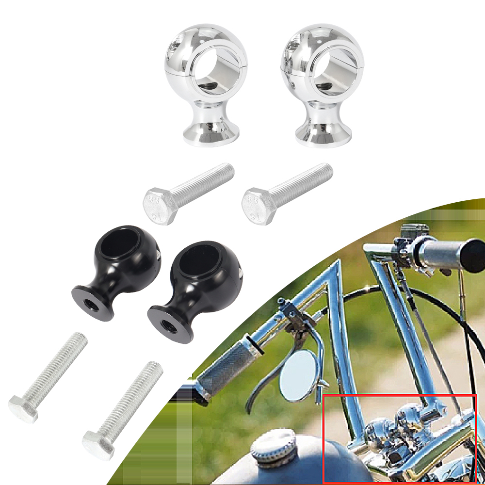 Chrome/สีดํา1 "Handlebar Riser Clamp 25 มม.22 มม.สําหรับรถจักรยานยนต์Harley Honda Shadow Billet Handle Bar RisersความสูงMount