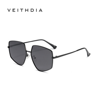 Veithdia ใหม่ แว่นตากันแดด กรอบโลหะ หลายเหลี่ยม ขนาดใหญ่ แฟชั่นสําหรับผู้หญิง LS317