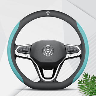 ปลอกหนังหุ้มพวงมาลัยรถยนต์ กันลื่น สําหรับ Volkswagen VW Beetle Golf Jetta Passat Polo Tiguan Scirocco 2023 2022 2021 2020