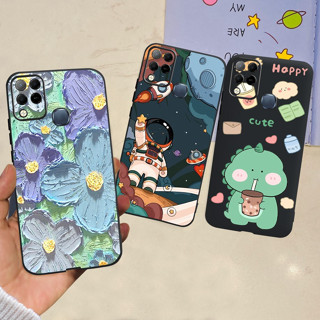 เคสโทรศัพท์มือถือ ซิลิโคน พิมพ์ลายอวกาศมนุษย์อวกาศ สีดํา สําหรับ Infinix Hot 10s Hot10s NFC X689