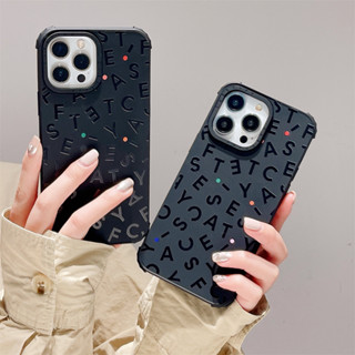 Case.tify Original silicone phone case For iPhone 14 14pro 14promax 11 12 13promax Fashion brand LOGO graffiti printing High quality shockproof soft case New Design Black