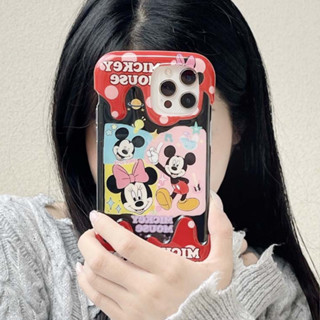 เคสโทรศัพท์มือถือแบบนิ่ม กันกระแทก ลายมิกกี้ มินนี่ ไอศกรีม 3D หรูหรา เรียบง่าย สําหรับ iPhone 14PROMAX 11 12PROMAX 12 12PRO 13 13PRO 13PROMAX 14 14PRO