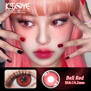 Ksseye คอนแทคเลนส์ สีแดง สวยงาม 14.2 มม. แว่นสายตาสั้น 2 ชิ้น เกรด 0-800