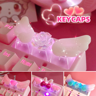 【Keycap】ปีก ปุ่มกดคีย์บอร์ด ABS OEM R4 ทรงสี่เหลี่ยม แบบโปร่งแสง