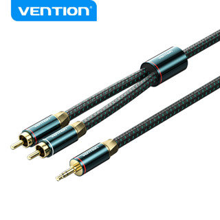 Vention 3.5 มม. ตัวผู้ เป็น 2RCA ตัวผู้ สายสัญญาณเสียง อลูมิเนียมฟอยล์ ทองแดงถักเปีย สําหรับคอมพิวเตอร์ แล็ปท็อป โทรศัพท์ แท็บเล็ต เครื่องขยายเสียงลําโพง