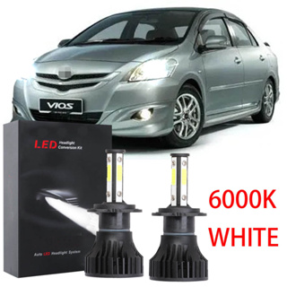 ชุดหลอดไฟหน้าฮาโลเจน LED 6000K 6000K แบบเปลี่ยน สําหรับ Toyota Vios NCP93 2007-2014 2009 2010 2011 2012