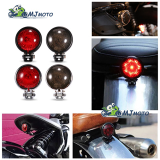 【MJMOTO】ไฟท้าย ไฟเบรก LED ทรงกลม ขนาดเล็ก ความสว่างสูง สไตล์เรโทร สําหรับรถจักรยานยนต์