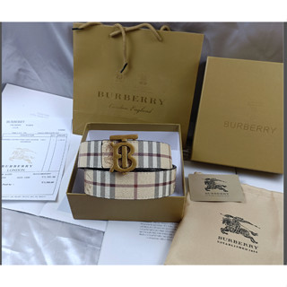 Burberry เข็มขัดหนังวัวแท้ แบบสองด้าน สําหรับผู้ชาย 3.8