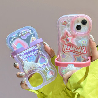 เคสโทรศัพท์มือถือ ลายคลื่น มีทรายไหล สําหรับ iPhone 14ProMax 13 11 12 ProMax