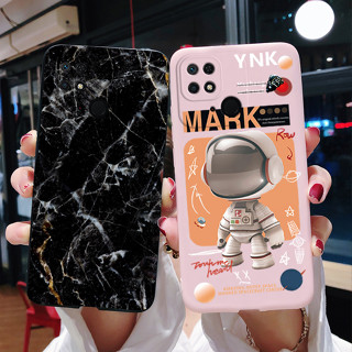 เคสโทรศัพท์มือถือ ซิลิโคนนิ่ม TPU ลายนักบินอวกาศ หินอ่อนน่ารัก สําหรับ Xiaomi Redmi 10C Poco C40