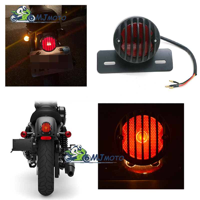 【MJMOTO】บังโคลนหน้ารถจักรยานยนต์ สีดํา สไตล์เรโทร สําหรับ Harley Honda Yamaha Suzuki Cafe Racer